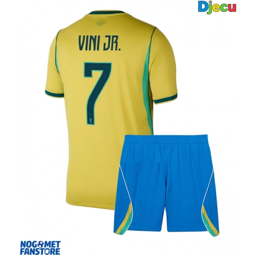 Brazil Vinicius Junior #7 Domaci Dres za djecu SP 2026 Kratak Rukav (+ Kratke hlače)